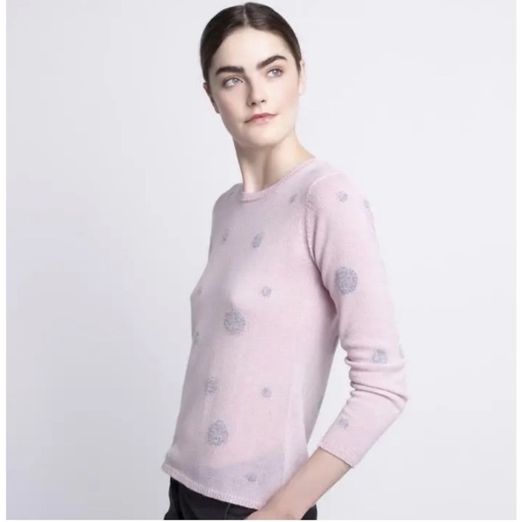 Quinn Cashmere Crewneck Pink Metallic Dot Pullover
Sweater NWT - Picture 2 of 8